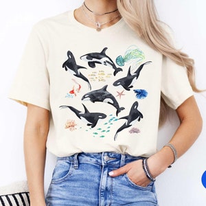 Retro Tattoo Whale T-shirt, Seas Animal Shirt, Ocean Animal Tee, Ocean Nature Shirt, Orca Tee, Dolphin Tee, Turtle Shirt, Nature Lover