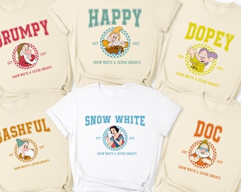 Snow White And The Seven Dwarfs Shirt, Grumpy Sleepy Bashful Tee, Disney Group Sweater, Snow White T-Shirt, Disney Matching Family Shirt