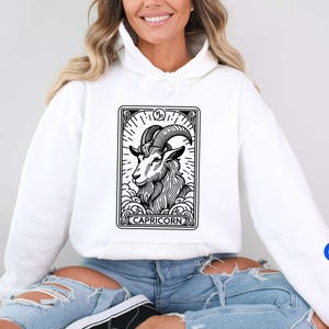 Sweatshirt Steenbok tarotkaart, trui tarotliefhebber, Sign Beliver hoodie, shirt Steenbok, shirt tarotkaart, shirt echte geit, shirt geit