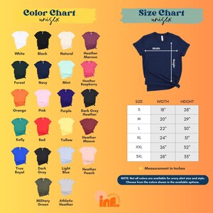 a chart showing the size of a t - shirt