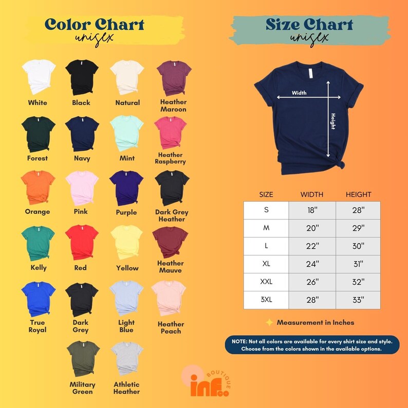 a chart showing the size of a t - shirt
