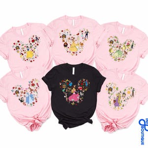 ディズニープリンセスシャツ、プリンセススクワッドTシャツ、ミッキー耳プリンセスTシャツ、マジックキングダムシャツ、ディズニーキャラクタースウェットシャツ、ディズニープリンセス