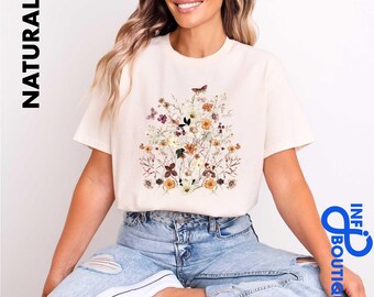 Boho Flowers Sweatshirt, Wildflowers Hoodie, Flower Lover Shirt, Gardening Lover Gift, Cute Flowers Shirt, Retro Flower Shirt, Wild Flower