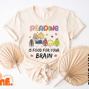 Reading Is Food For Your Brain Shirt, Children's Books Characters T-Shirt, Bookworm Sweatshirt, Book Lover Tee, Booktrovert Sweater