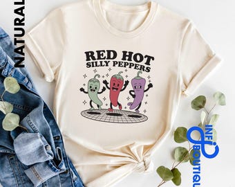 Silly Peppers T-Shirt, Red Hot Music Shirt, Funny Meme Tee, Funny, Concert Shirt, Music Group Shirt,Rock Band Shirt, Hot Peppers Tee