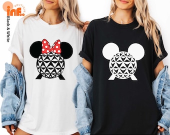 Minnie and Mickey Mouse Epcot Matching T-Shirt, Comfort Colors Disney Couples Mickey and Minnie Mouse Epcot Shirt, Disney Epcot Sweatshirt