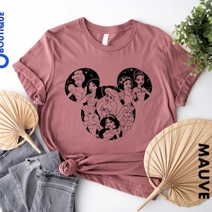 Shirt Disney-prinses, shirt Mickey en prinsessen, T-shirt Disney Trip, Disney-prinses, cadeau Disneyworld-prinses, T-shirt Disney-prinsessen