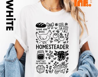 Comfort Colors® Homesteader T-Shirt, Brushstroke Homesteading Sweatshirt, Homestead Mama Gift, Farm Life Aesthetic Shirt, Gardener T-Shirt