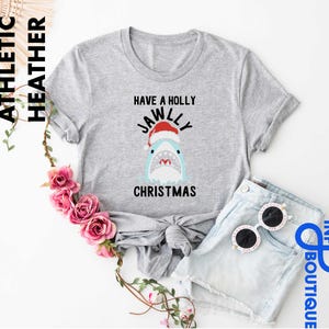 Have A Holly Jawly Christmas Sweatshirt, Shark Sweatshirt, Christmas Movie T-shirt, Funny Christmas Tee, Sarcastic Shirt, Christmas Jaws Tee image 3