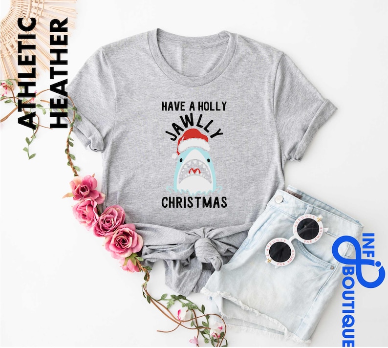 Have A Holly Jawly Christmas Sweatshirt, Shark Sweatshirt, Christmas Movie T-shirt, Funny Christmas Tee, Sarcastic Shirt, Christmas Jaws Tee image 3