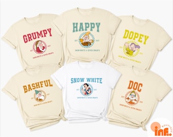 Snow White And The Seven Dwarfs Shirt, Grumpy Sleepy Bashful Tee, Disney Group Sweater, Snow White T-Shirt, Disney Matching Family Shirt