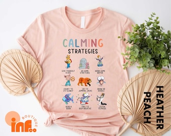 Calming Strategies Arthur and Friends T-Shirt, Relaxation Techniques with Cute Cartoon Characters Shirt,  Mental Health Affirmation Tee