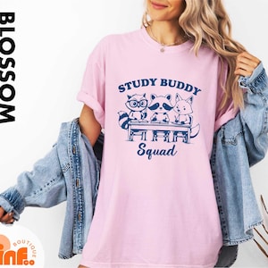 Study Buddy Squad Cute Animals T-Shirt, Reading Squad Shirt, Teacher Tee, Book Club Shirt, Student Shirt, Book Worm Shirt, Reader Shirt