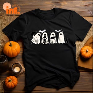 Comfort Colors® Ghost Black Cat Shirt, Cat Ghost T-Shirt, Cute Cat Lovers Shirt, Ghost Halloween Tee, Black Cat T-shirt, Spooky Season Shirt