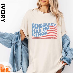 Democracy Has No Kings Shirt, Anti Trump T-Shirt, Upside Down American Flag Tee, Anti Maga Tee, Liberal T-Shirt, Democrat Tee, Resist Shirt