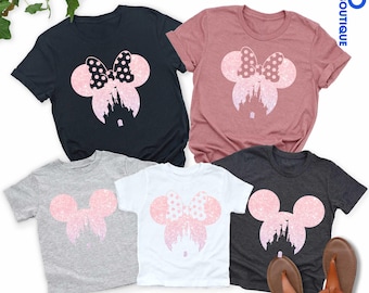 Glitter Disneyland Shirt, Disneyland Trip Shirt, Birthday Girl Disney Shirt, Pink Lover Birthday Tee, Pink Lover Minnie Tee, Coquette Minnie