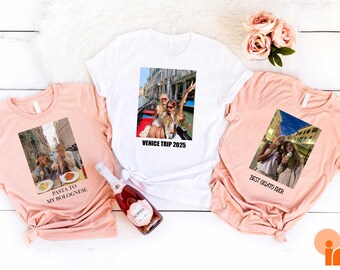 Custom Photo Shirt, Custom Photo and Text T-Shirt, Custom Picture Tee, Girls Trip Photo T-Shirt, Family Trip Matching Photo Sweatshirt