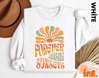 Forever Chasing Sunsets Shirt, Summer Vacation T-Shirt, Beach Lover Tee, Retro Summer Sweatshirt, Summer Vibes Shirt for Beach Lover