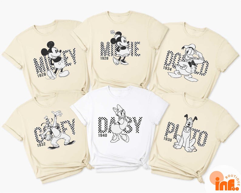 Checkered Mickey And Friends Matching T-Shirt, WDW Trip Shirt, Checkered Mickey Mouse Tee, Disney Family Vacation Top, Disney Matching Tee image 4