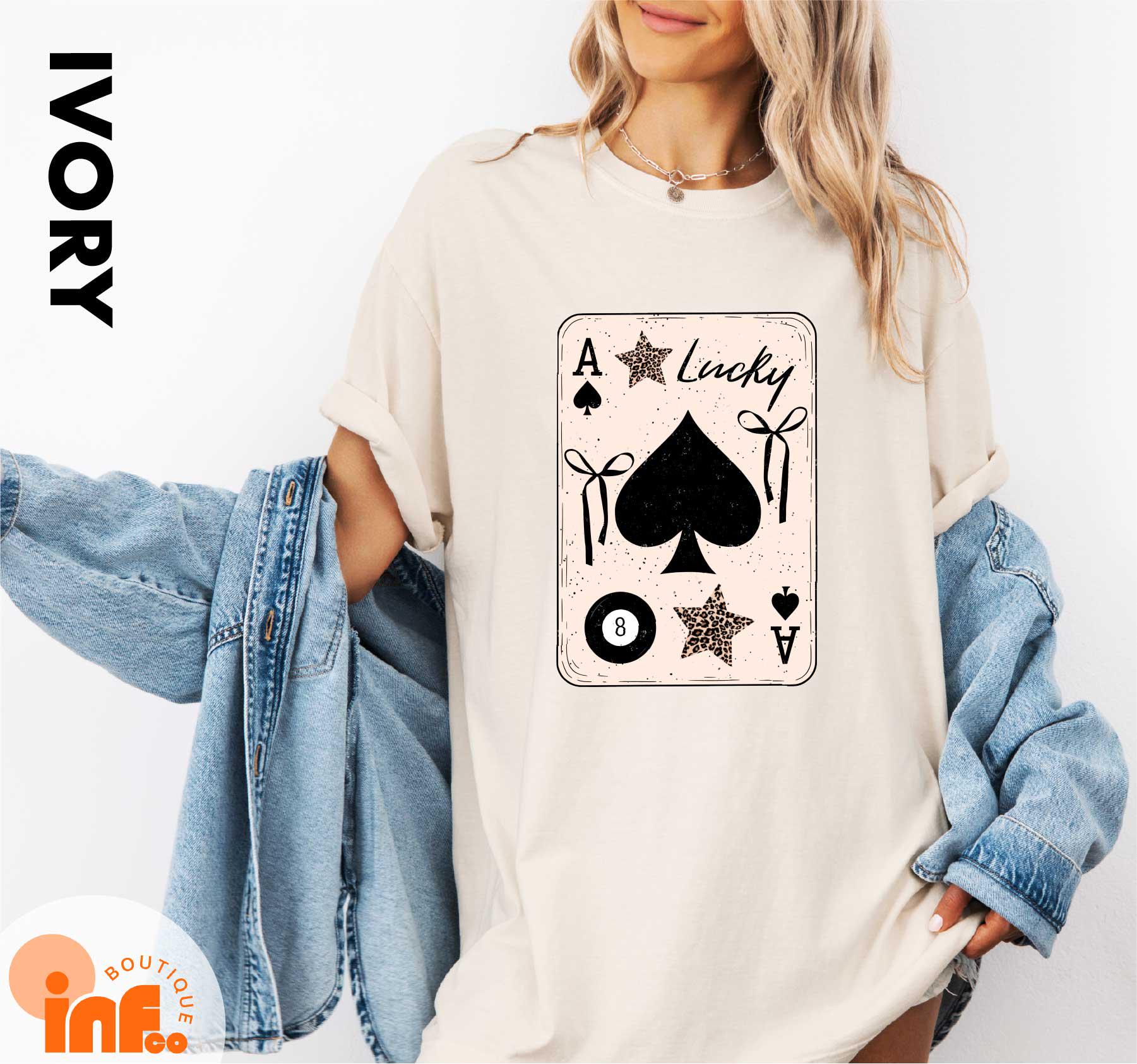 Ace of Spades T-shirt, Ace Card Graphic Shirt, Lucky Playing Card