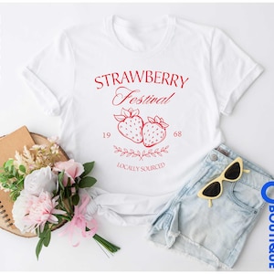 Erdbeer Festival T-Shirt, Erdbeer Festival T-Shirt, Retro Erdbeer Shirt, Erdbeer Liebhaber T-Shirt, Festival Mädchen Shirt, fruchtige Shirts