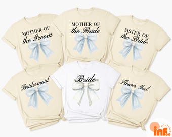 Bridal Party Matching ShirtsBachelorette Group Tees, Coquette Bow Bride To Be Sweatshirt, Team Bride Matching Tee, Bride Squad Shirt