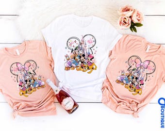 Disney Castle Shirt, Mickey & Friends T-Shirt, Disney Characters, Minnie Ears Castle Shirt, WDW Sweatshirt, Disney Family Matching Shirt