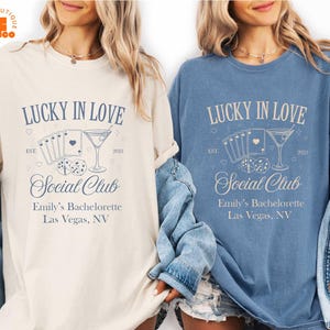 Las Vegas Bachelorette T-Shirt, Lucky In Love Bride Custom Shirt,  Feeling Lucky Girls Trip Tee, Las Vegas Casino Theme Bach Party Shirt