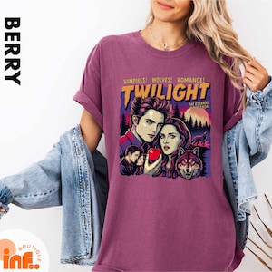 Retro Twilight Halloween T-Shirt, Twilight Fans Homage T-Shirt, Comfort Colors Twilight Saga Comic Retro Shirt, Vampires Wolves Romance Tee