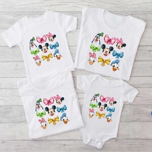 Coquette Bow Mickey Shirt, Mickey And Friends Coquette Shirt, Mickey And Minnie Bow Shirt, Cute Bow Shirt, Minnie Pink Bow Shirt, Minnie Tee