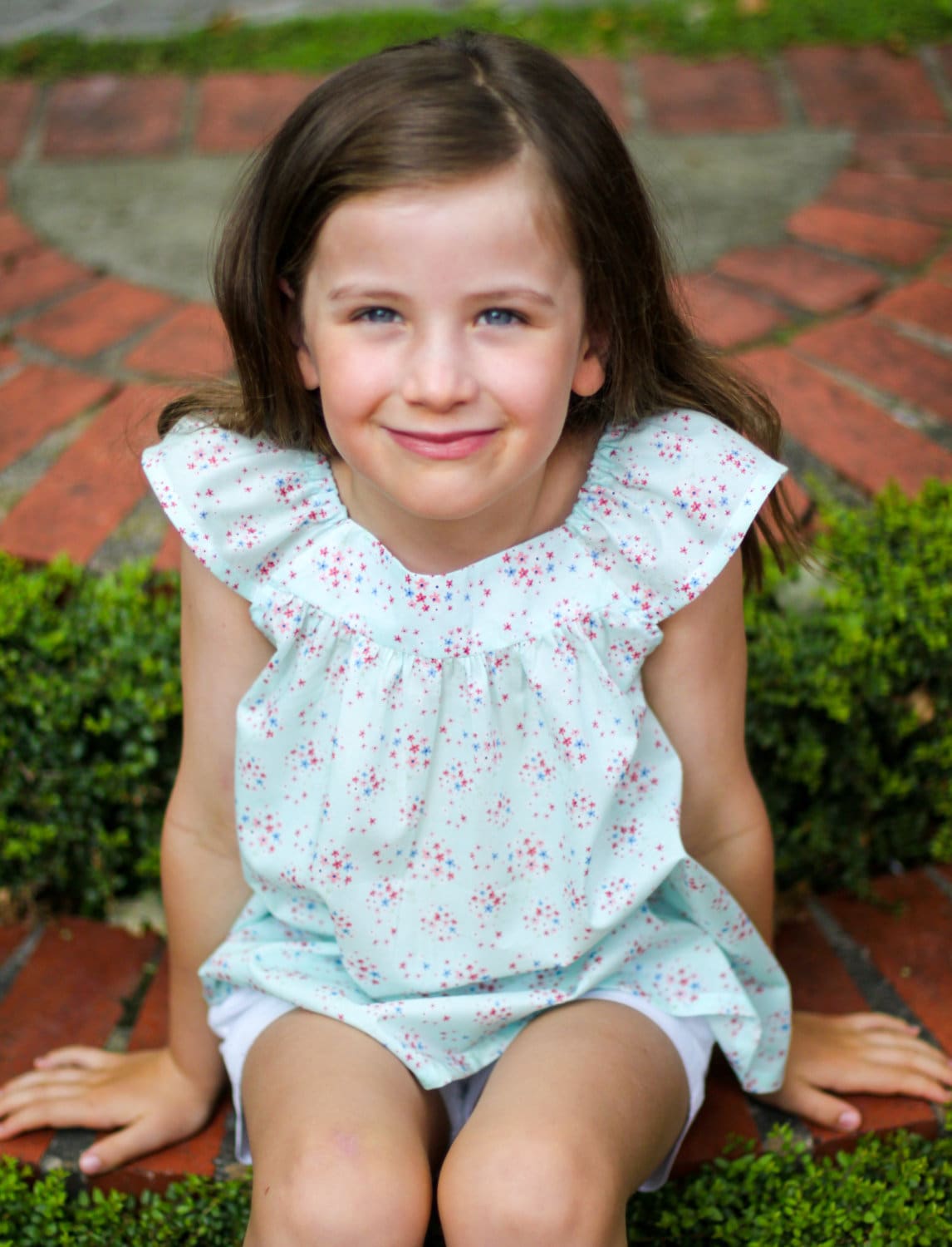 Eloise gathered top PDF Pattern in Sizes 6 mths, 1, 2, 3, 4, 6, 8