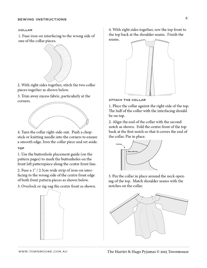 Harriet & Hugo Pyjamas PDF Pattern in sizes 1, 2, 3, 4, 5, 6, 8 image 5
