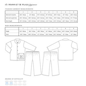 Harriet & Hugo Pyjamas PDF Pattern in sizes 1, 2, 3, 4, 5, 6, 8 image 3