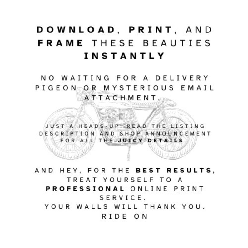 Printable Triumph Motorcycle Wall Art | Vintage Print | Digital Download | Amalfi Coast, Italy ...