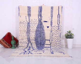 Handmade Beni Ourain Wool Rug: Camel Brown Moroccan Shag Carpet