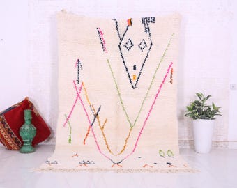 Handmade Beni Ourain Wool Rug: Moroccan Berber Shag Style