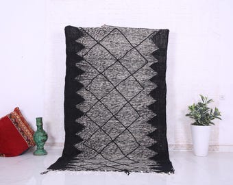 Handmade Beni Ourain Wool Rug: Moroccan Berber Style