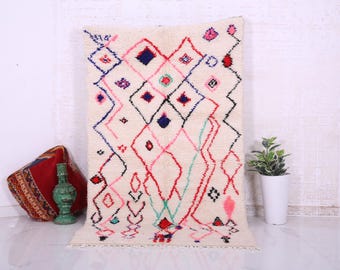 Handmade Beni Ourain Wool Rug: Moroccan Berber Shag Carpet