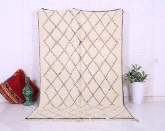 Handmade Beni Ourain Wool Rug: Moroccan Berber Rug