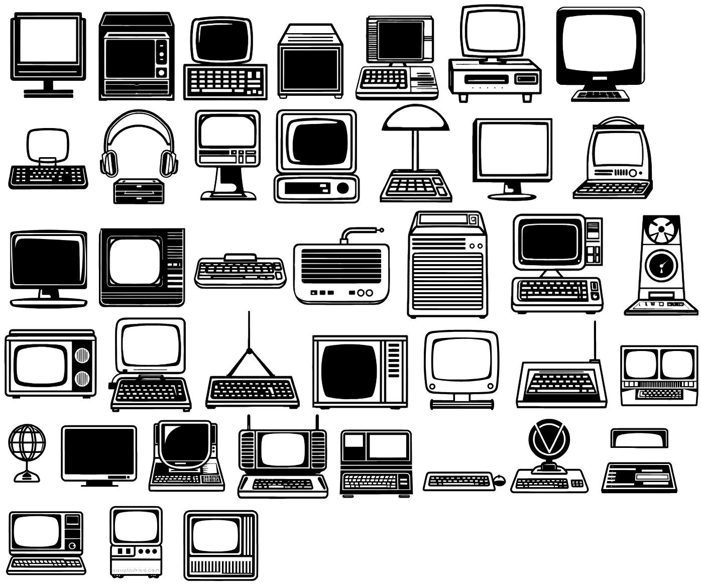 Vintage Computers Vector Pack, Includes SVG/PNG/PDF, 39 Images - Etsy