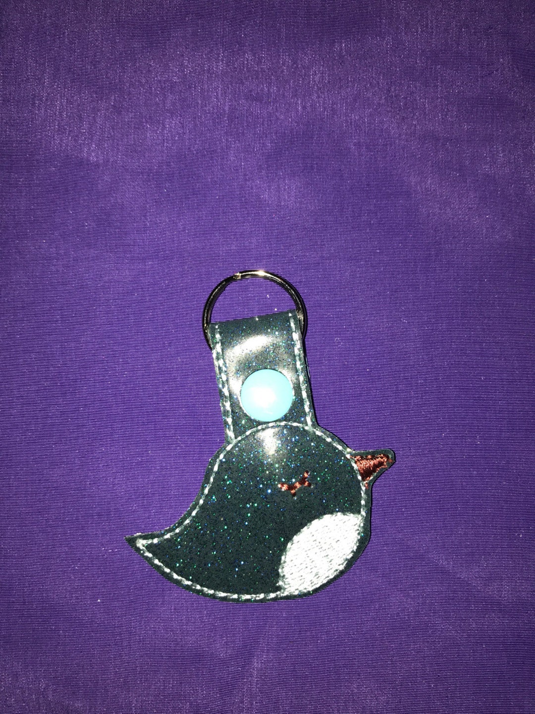 Custom Embroidered Vinyl Birdie Keychain/ Snap Tab Etsy