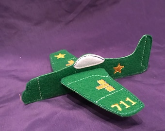 Custom Embroidered Felt Airplane - Choose your colors!