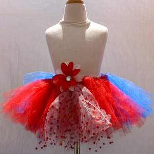 Red White and Blue Patriotic Custom Sewn Tutu Set Great for Dress up, Party, Running image 2