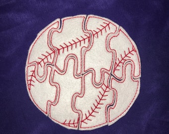 Custom Embroidered Felt Baseball Puzzle Quiet Toy