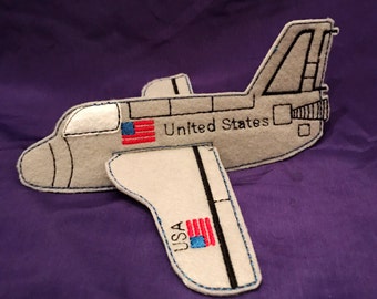 Custom Embroidered Felt Space Shuttle