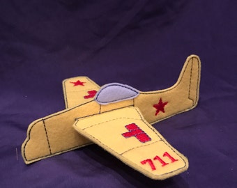 Custom Embroidered Felt Airplane - Choose your colors!