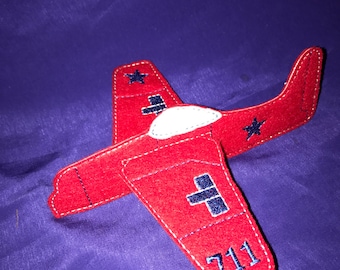 Custom Embroidered Felt Airplane - Choose your colors!