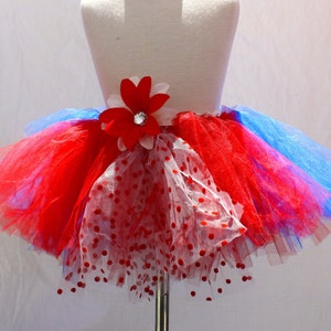 Red White and Blue Patriotic Custom Sewn Tutu Set Great for Dress up, Party, Running image 1