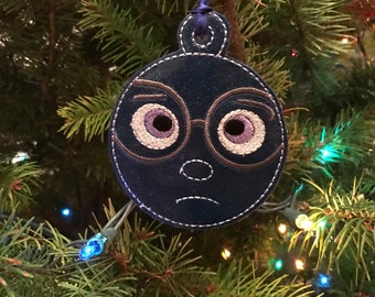 READY TO SHIP! Sadness Embroidered Christmas Ornament or Bag Tag