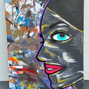 Pop art painting canvas
